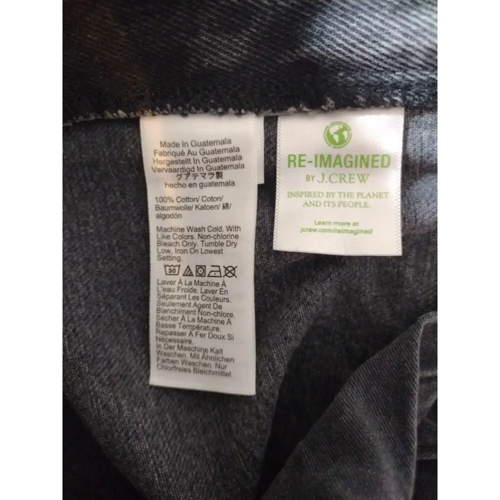 J.CREW 484 Jeans Mens 35x32 Black Tapered Leg Slim Cotton Western Grunge Goth
